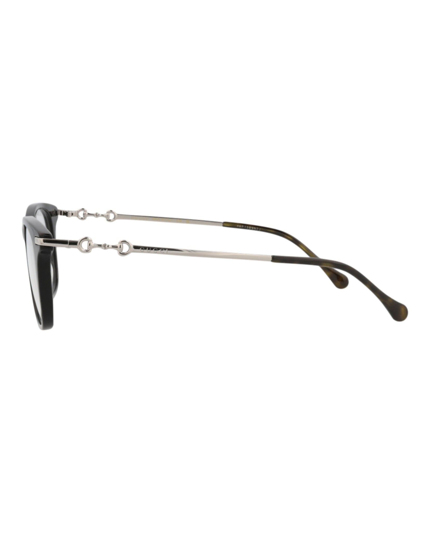 Gucci Mens Square/Rectangle Black Silver Transparent Fashion Designer Eyewear