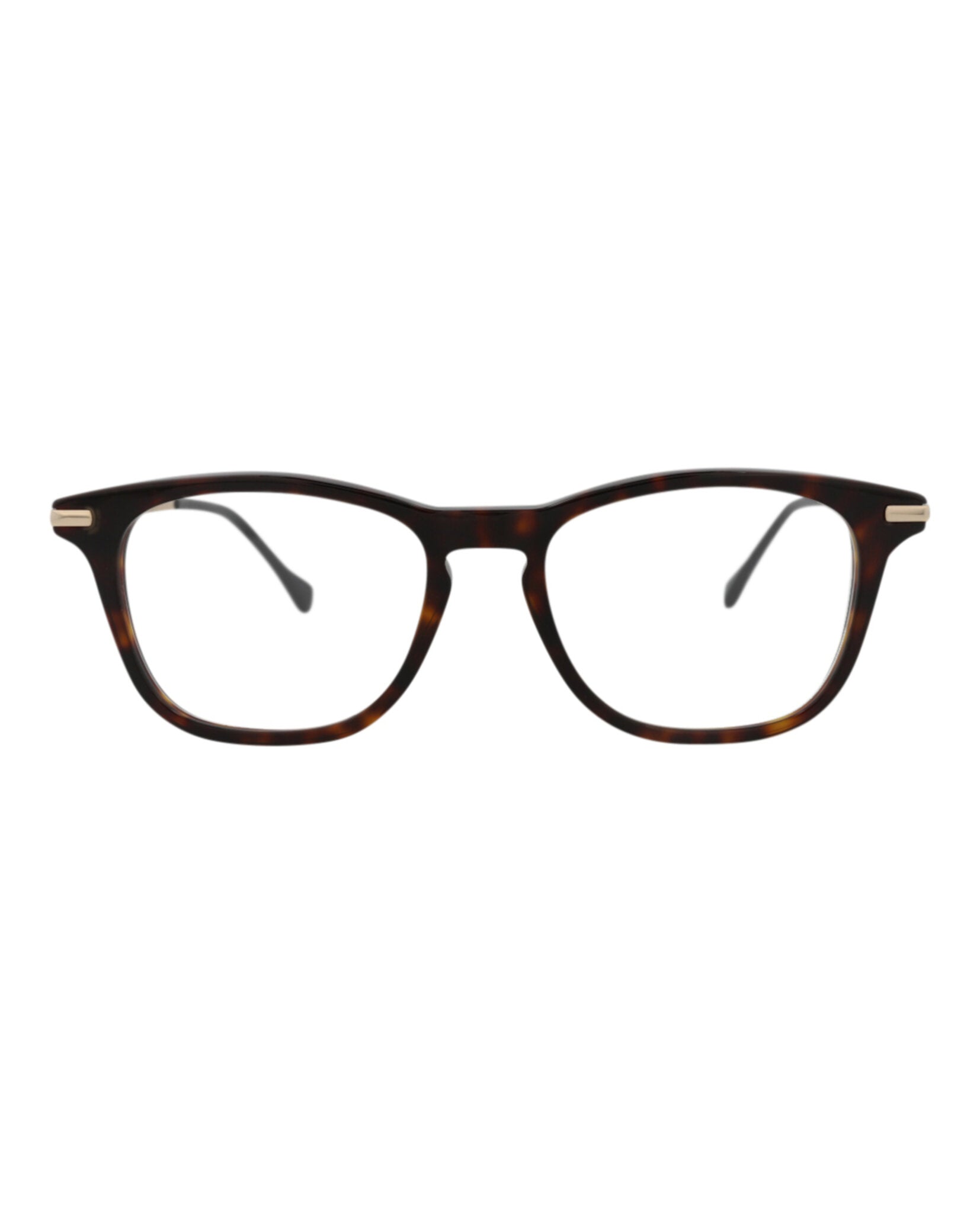 Gucci Mens Square/Rectangle Havana Gold Transparent Fashion Designer Eyewear