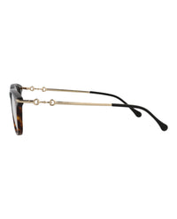 Gucci Mens Square/Rectangle Havana Gold Transparent Fashion Designer Eyewear