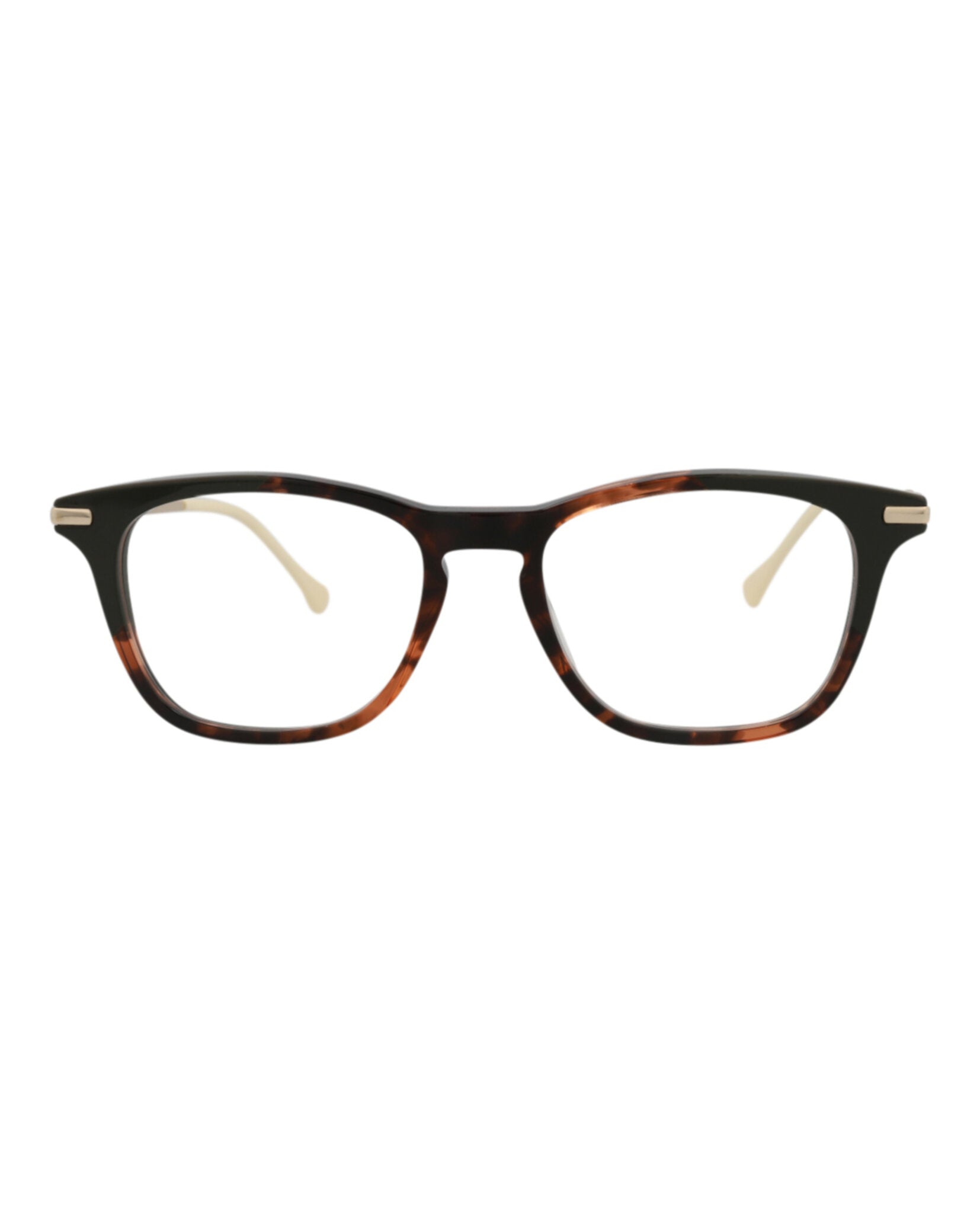 Gucci Mens Square/Rectangle Havana Gold Transparent Fashion Designer Eyewear