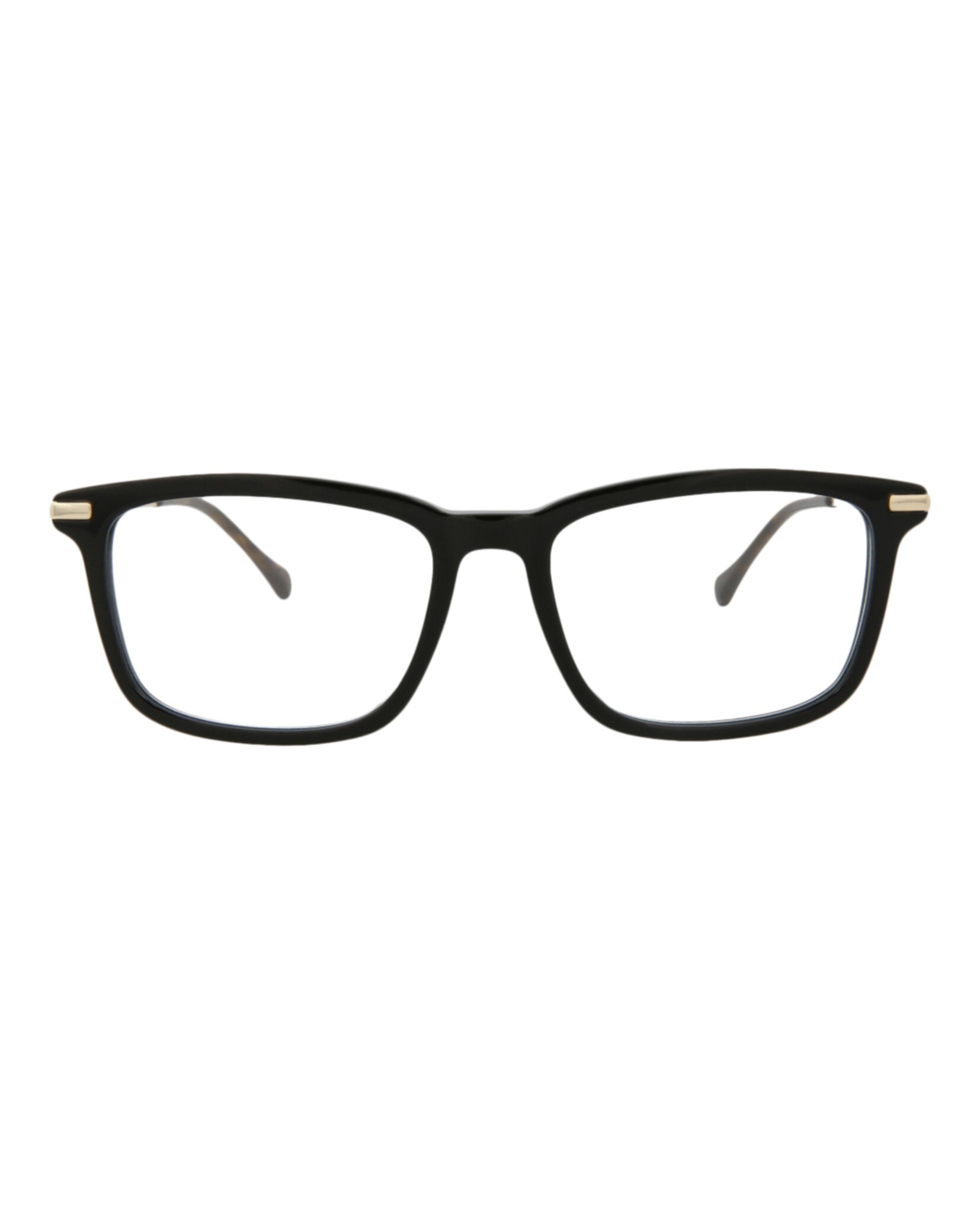 Gucci Gucci Mens Square/Rectangle Black Gold Transparent Fashion Designer Eyewear