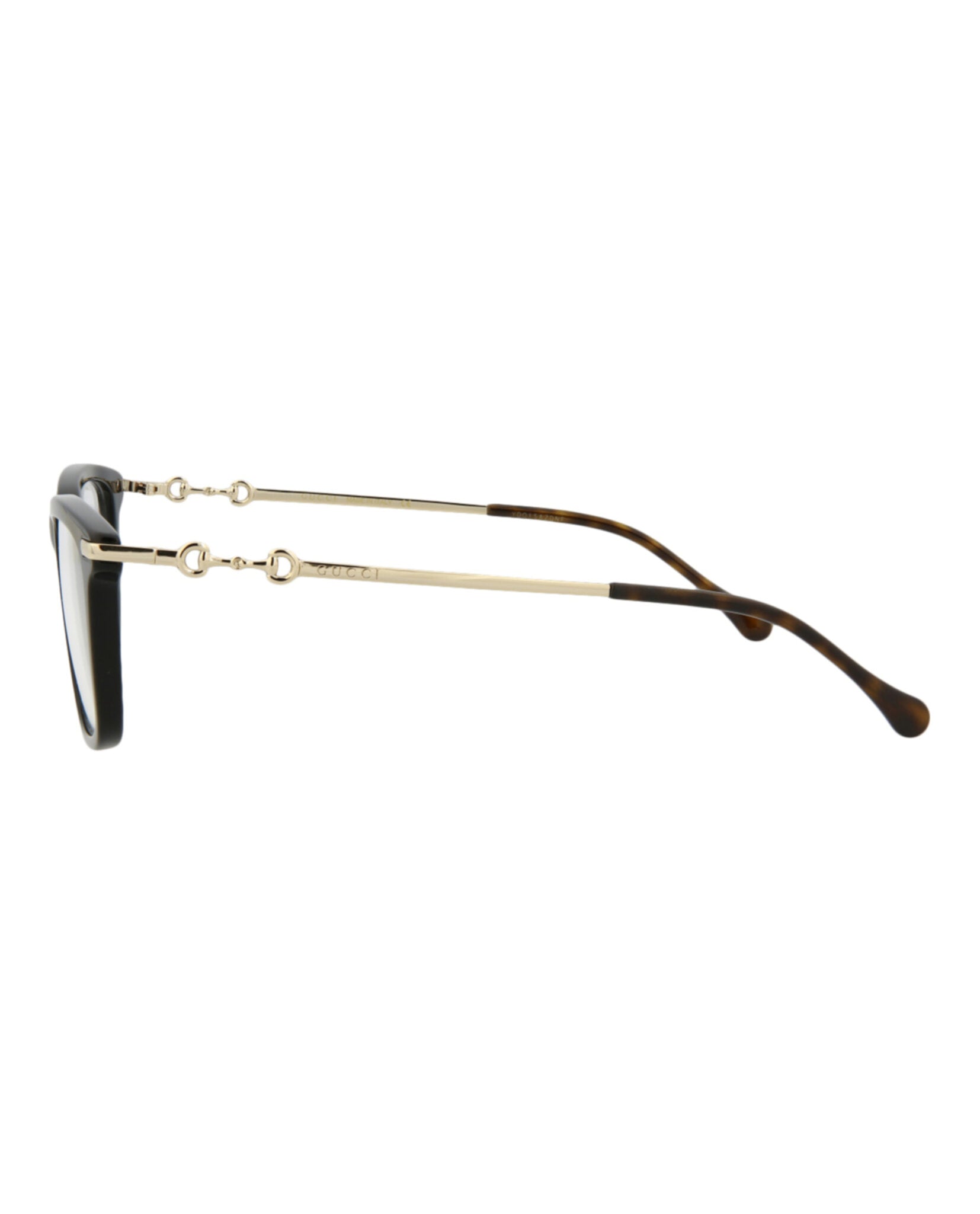 Gucci Gucci Mens Square/Rectangle Black Gold Transparent Fashion Designer Eyewear