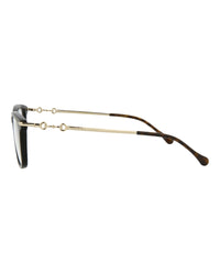 Gucci Gucci Mens Square/Rectangle Black Gold Transparent Fashion Designer Eyewear