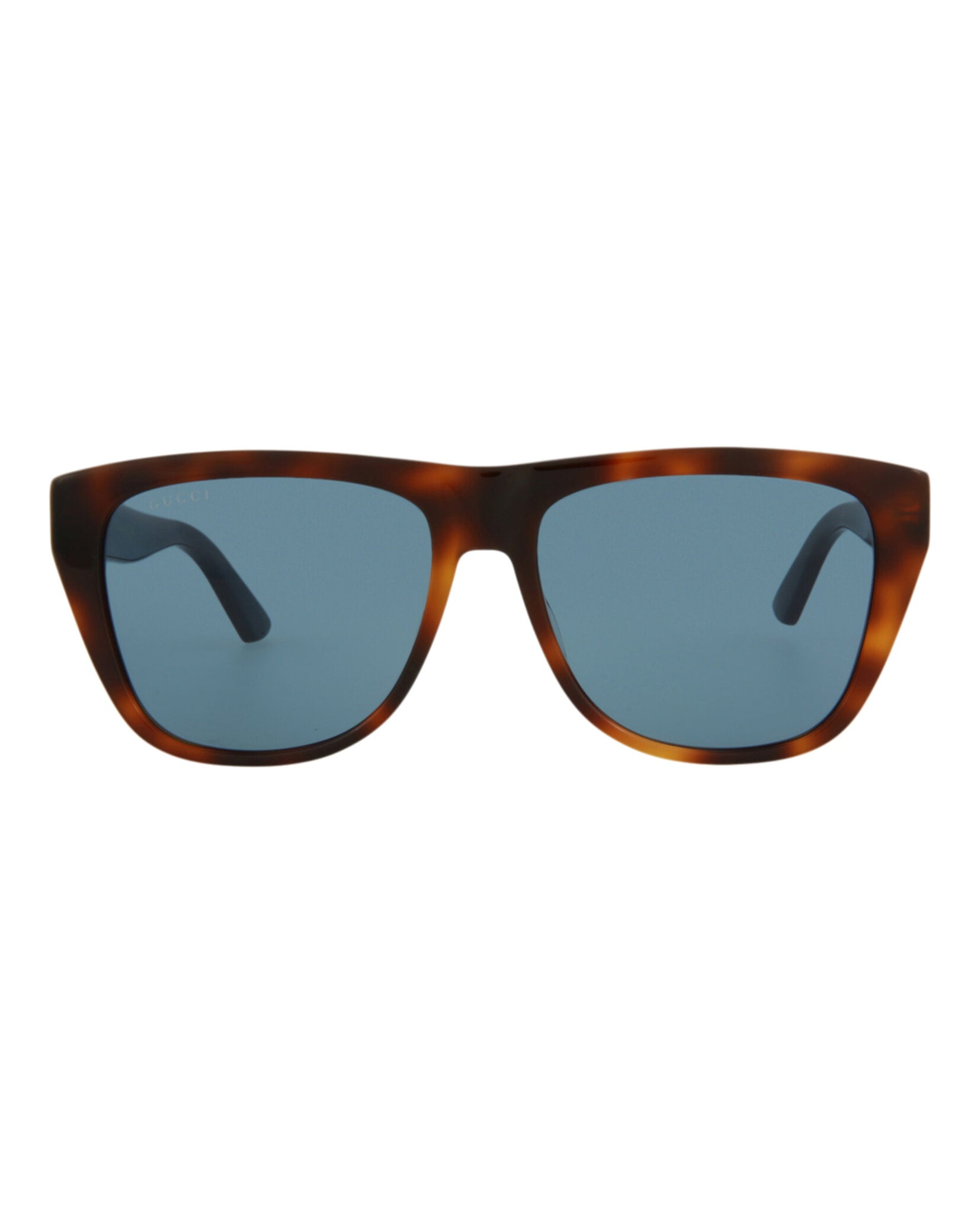 Gucci Mens Square/Rectangle Havana Blue Blue Fashion Designer Eyewear