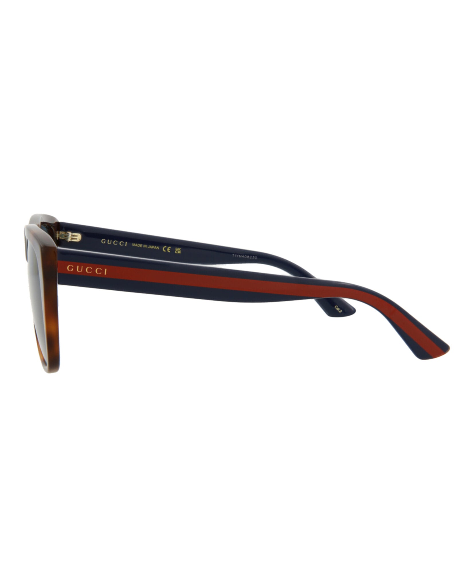 Gucci Mens Square/Rectangle Havana Blue Blue Fashion Designer Eyewear