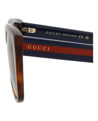 Gucci Mens Square/Rectangle Havana Blue Blue Fashion Designer Eyewear