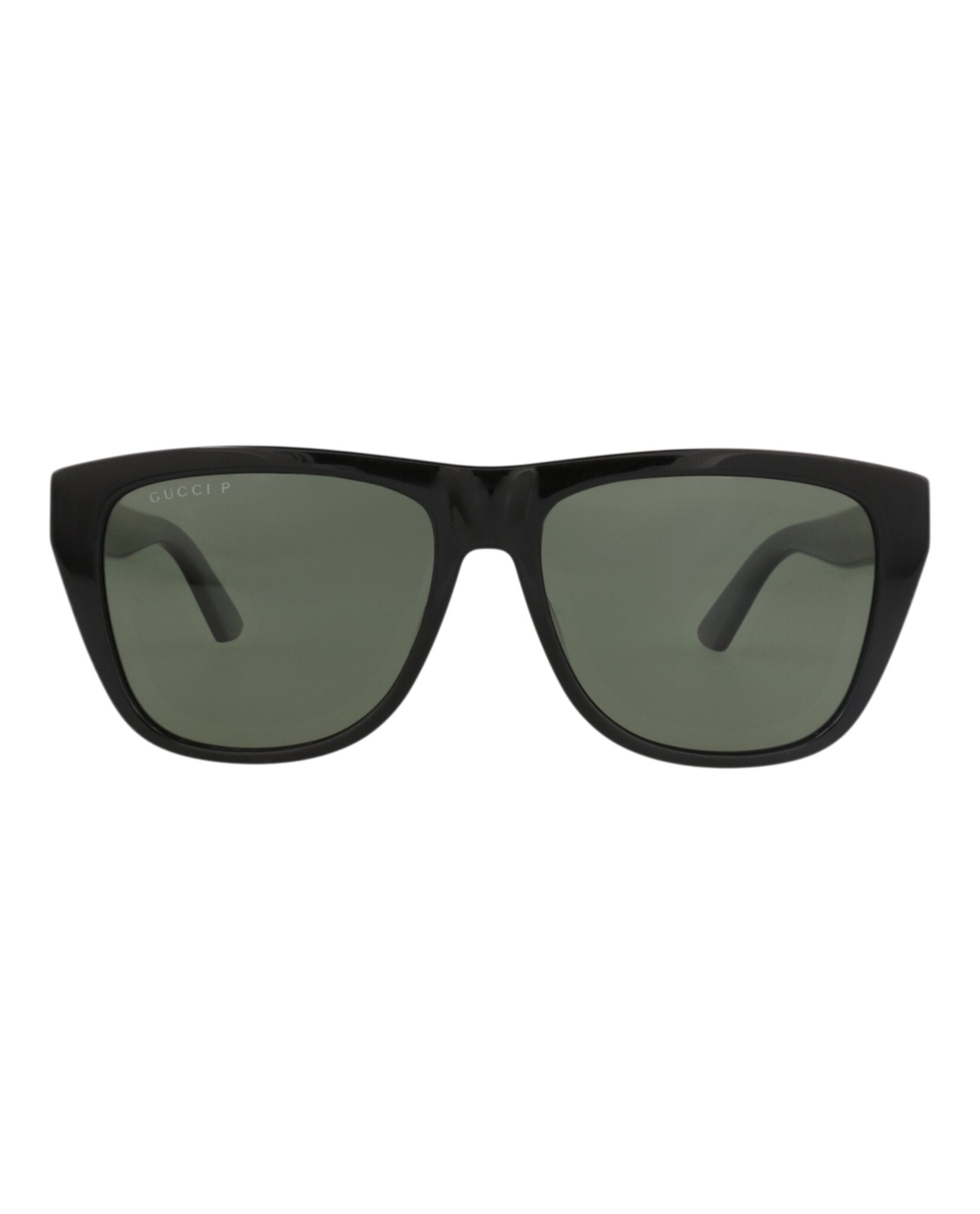 Gucci Gucci Mens Square/Rectangle Black Green Green Fashion Designer Eyewear
