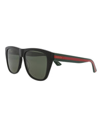 Gucci Gucci Mens Square/Rectangle Black Green Green Fashion Designer Eyewear