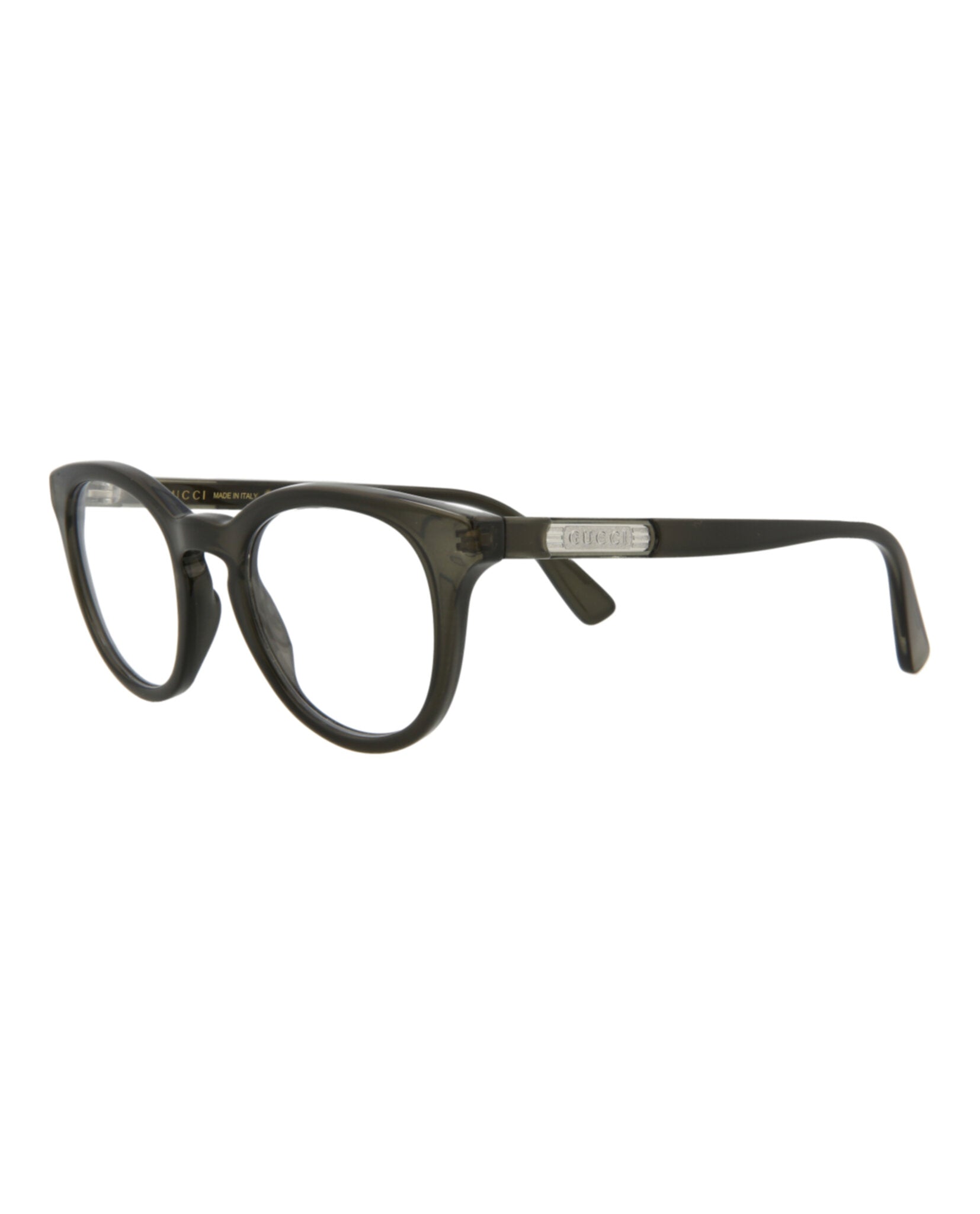 Gucci Mens Round/Oval Grey Grey Transparent Fashion Designer Eyewear