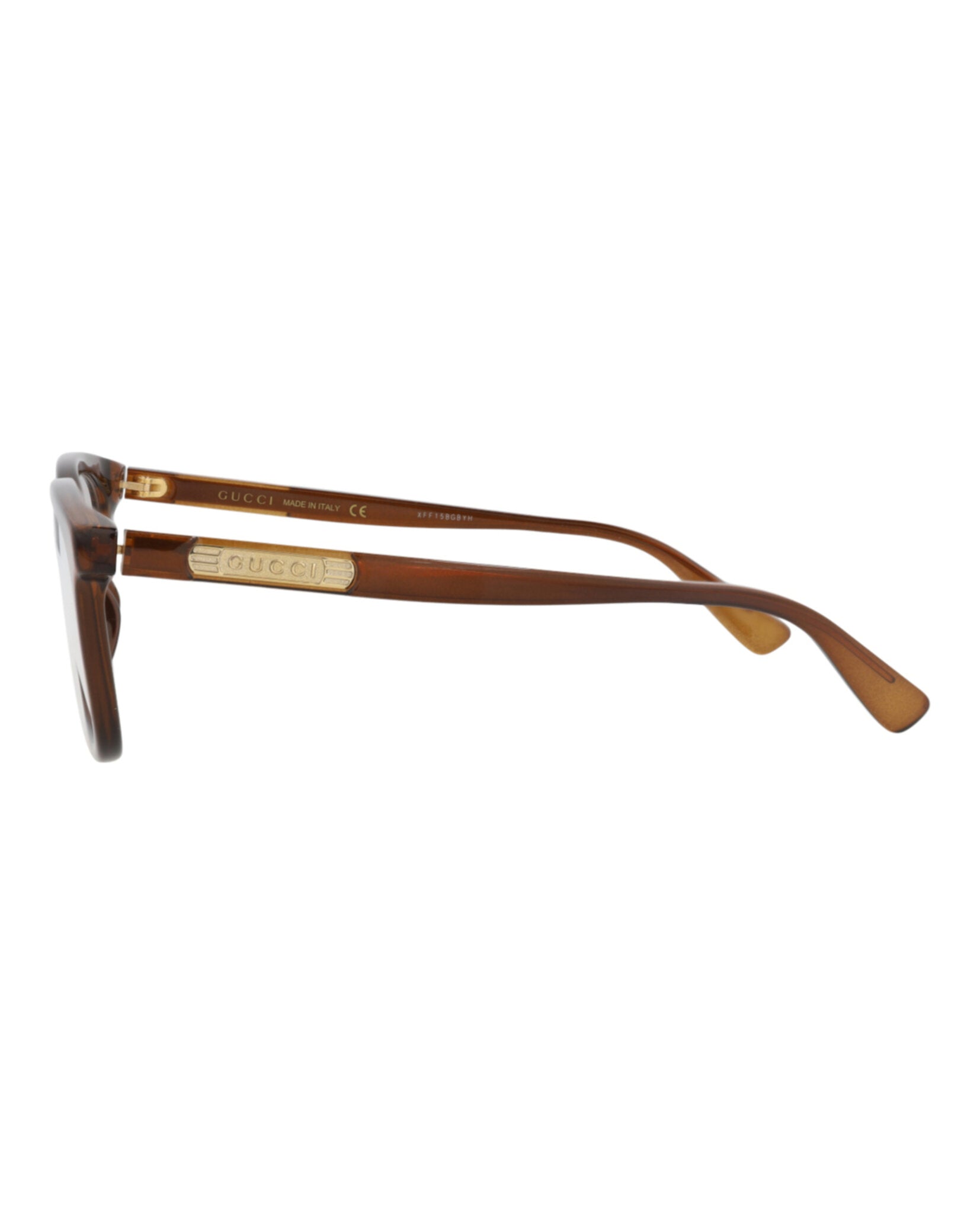 Gucci Gucci Mens Square/Rectangle Brown Brown Transparent Fashion Designer Eyewear