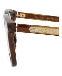 Gucci Gucci Mens Square/Rectangle Brown Brown Transparent Fashion Designer Eyewear