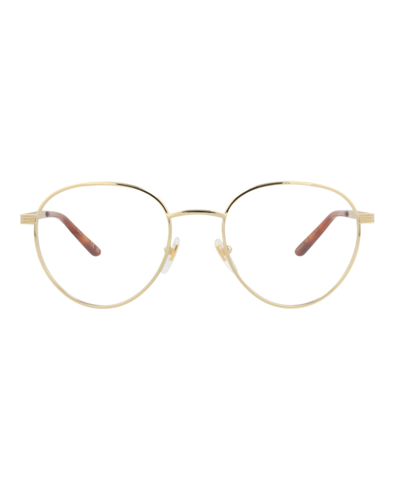 Gucci Gucci Mens Round/Oval Gold Gold Transparent Fashion Designer Eyewear