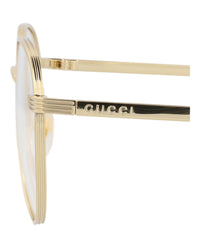 Gucci Gucci Mens Round/Oval Gold Gold Transparent Fashion Designer Eyewear
