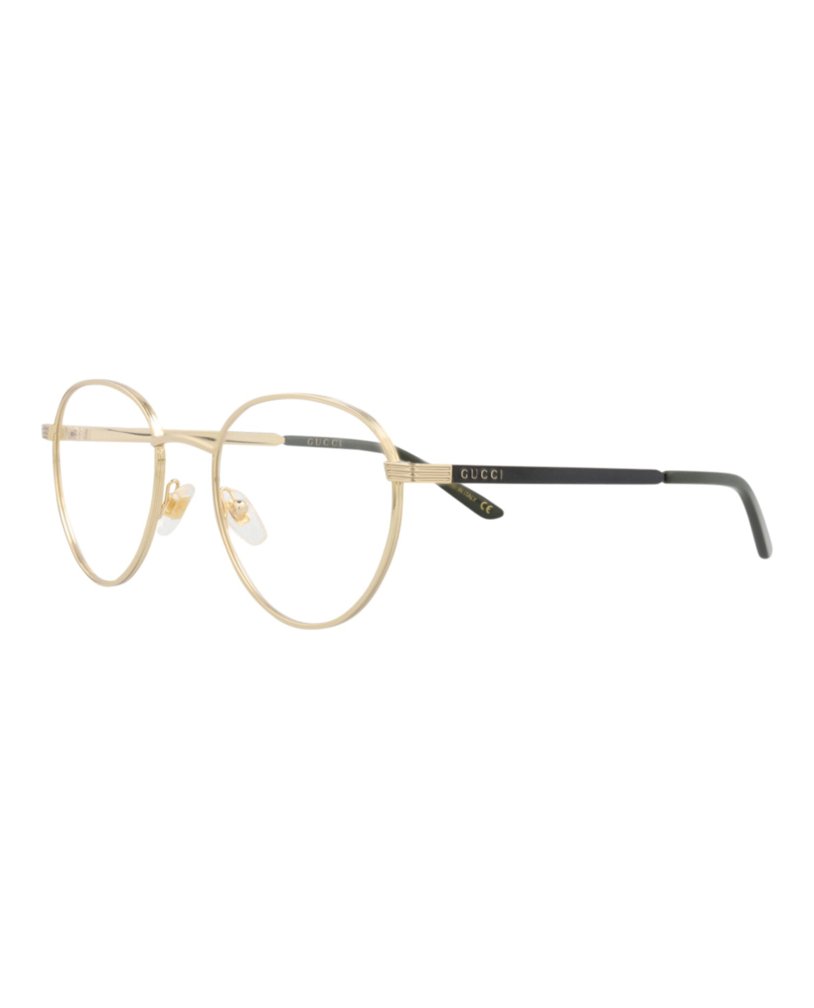 Gucci Gucci Mens Round/Oval Gold Black Transparent Fashion Designer Eyewear