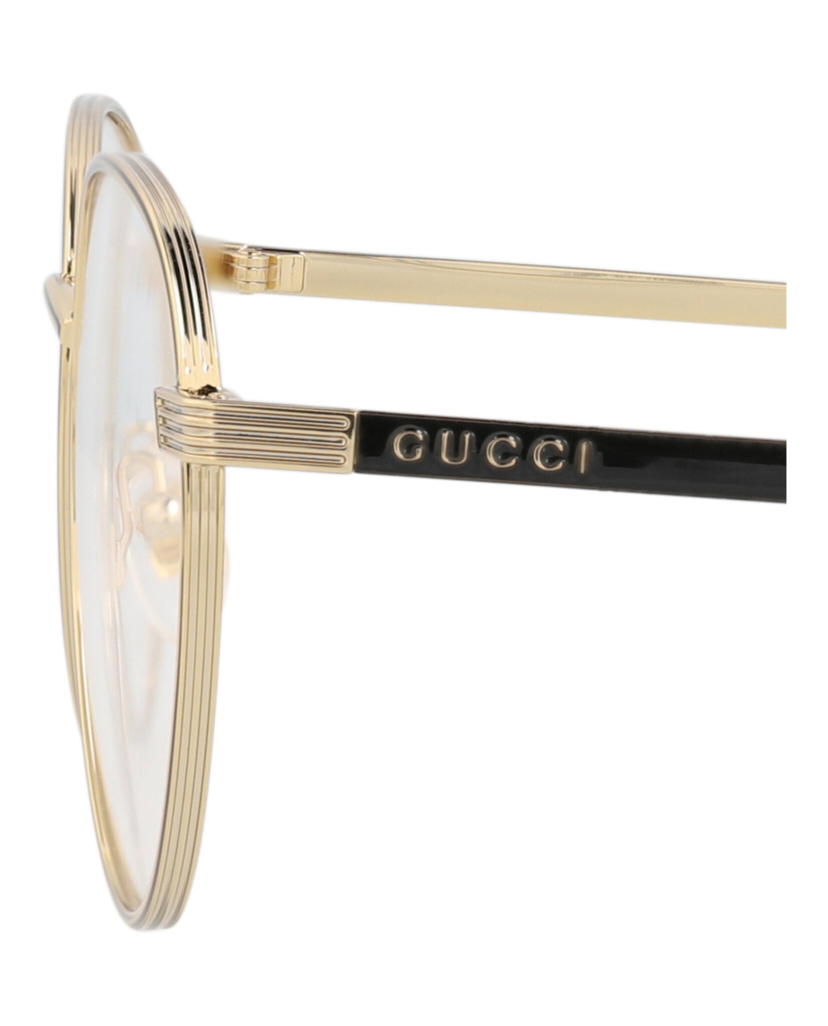 Gucci Gucci Mens Round/Oval Gold Black Transparent Fashion Designer Eyewear