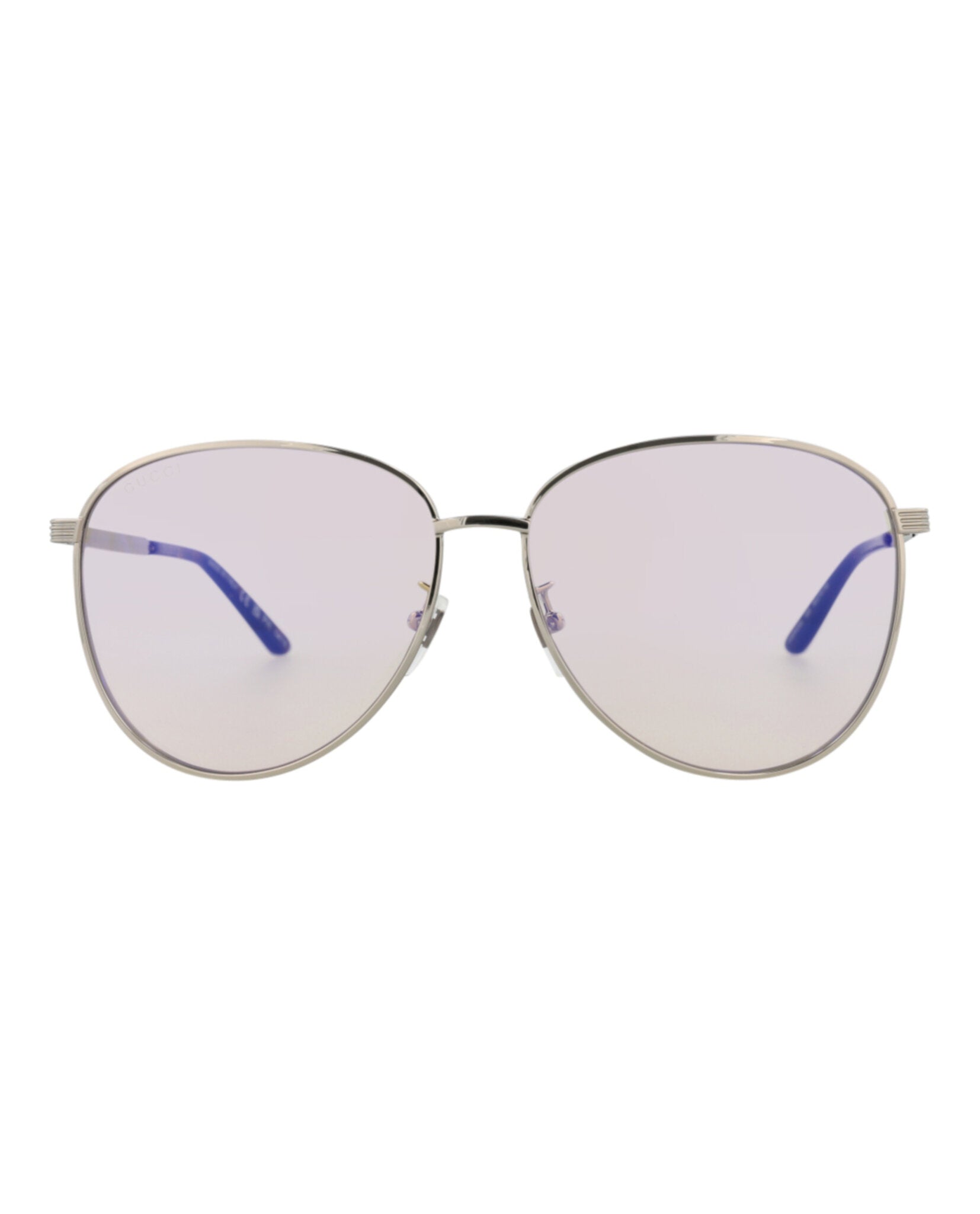 Gucci Unisex Aviator Silver Silver Yellow Fashion Designer Eyewear
