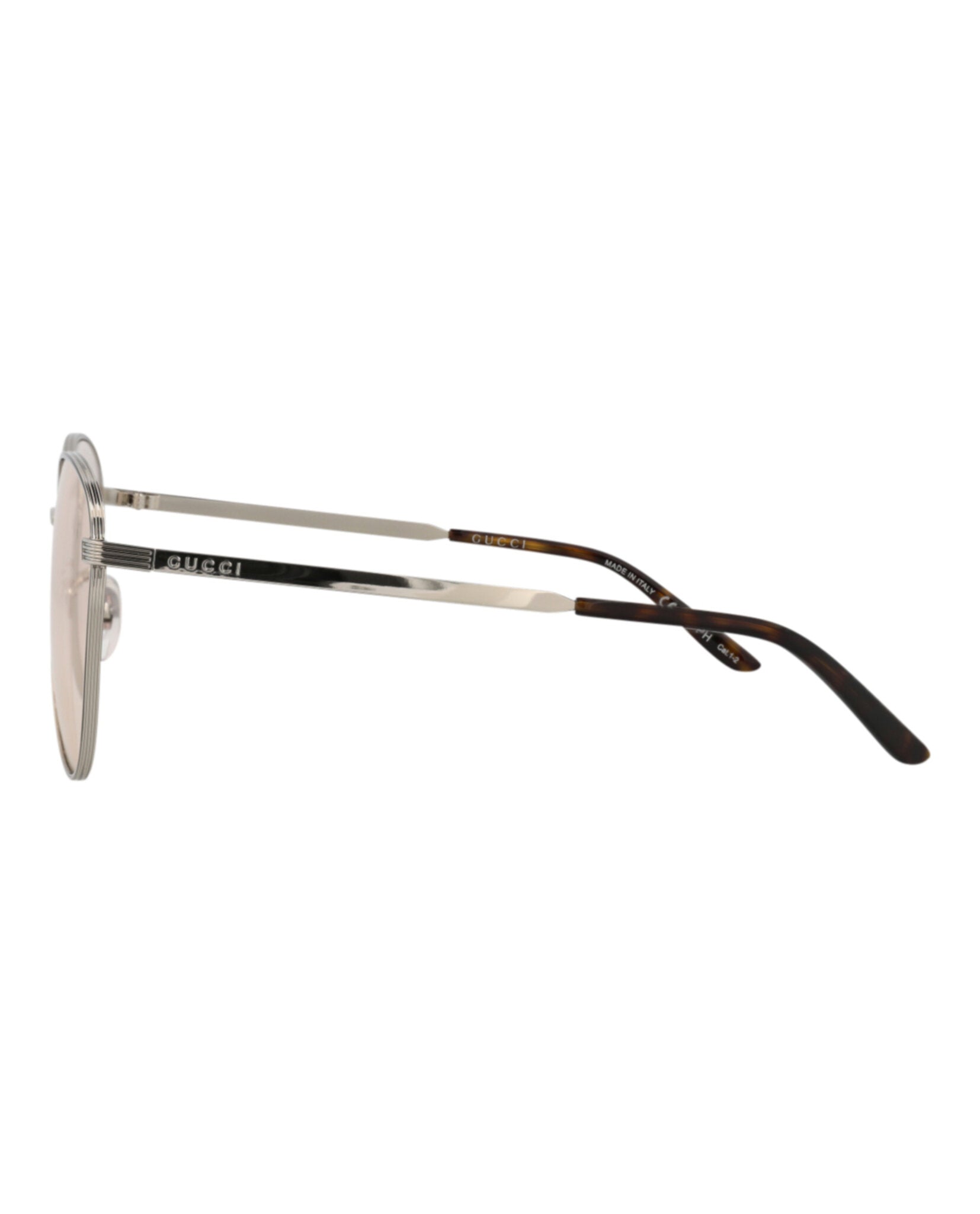 Gucci Unisex Aviator Silver Silver Yellow Fashion Designer Eyewear