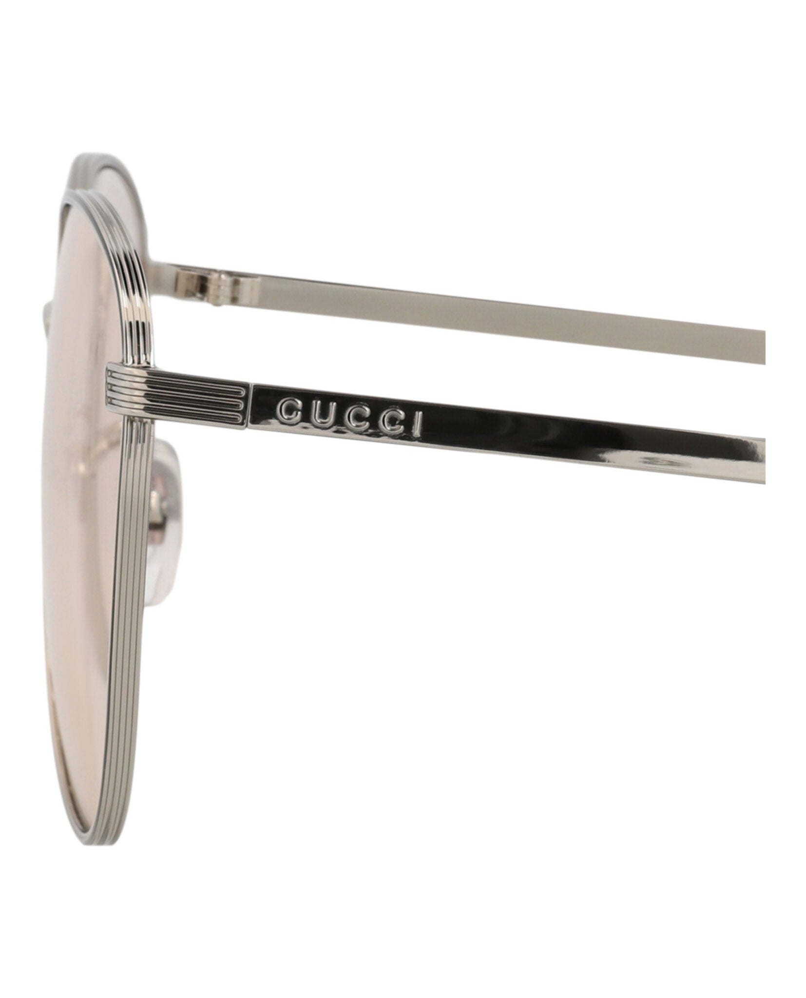 Gucci Unisex Aviator Silver Silver Yellow Fashion Designer Eyewear