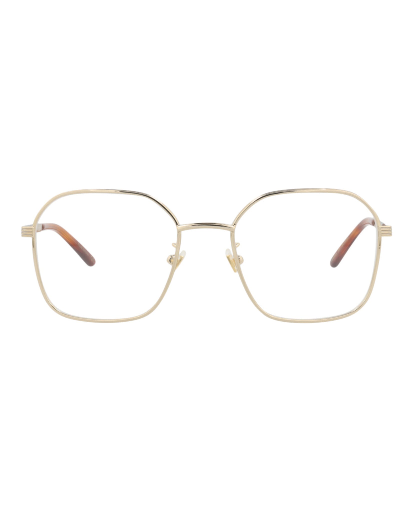 Gucci Gucci Mens Square/Rectangle Gold Gold Transparent Fashion Designer Eyewear