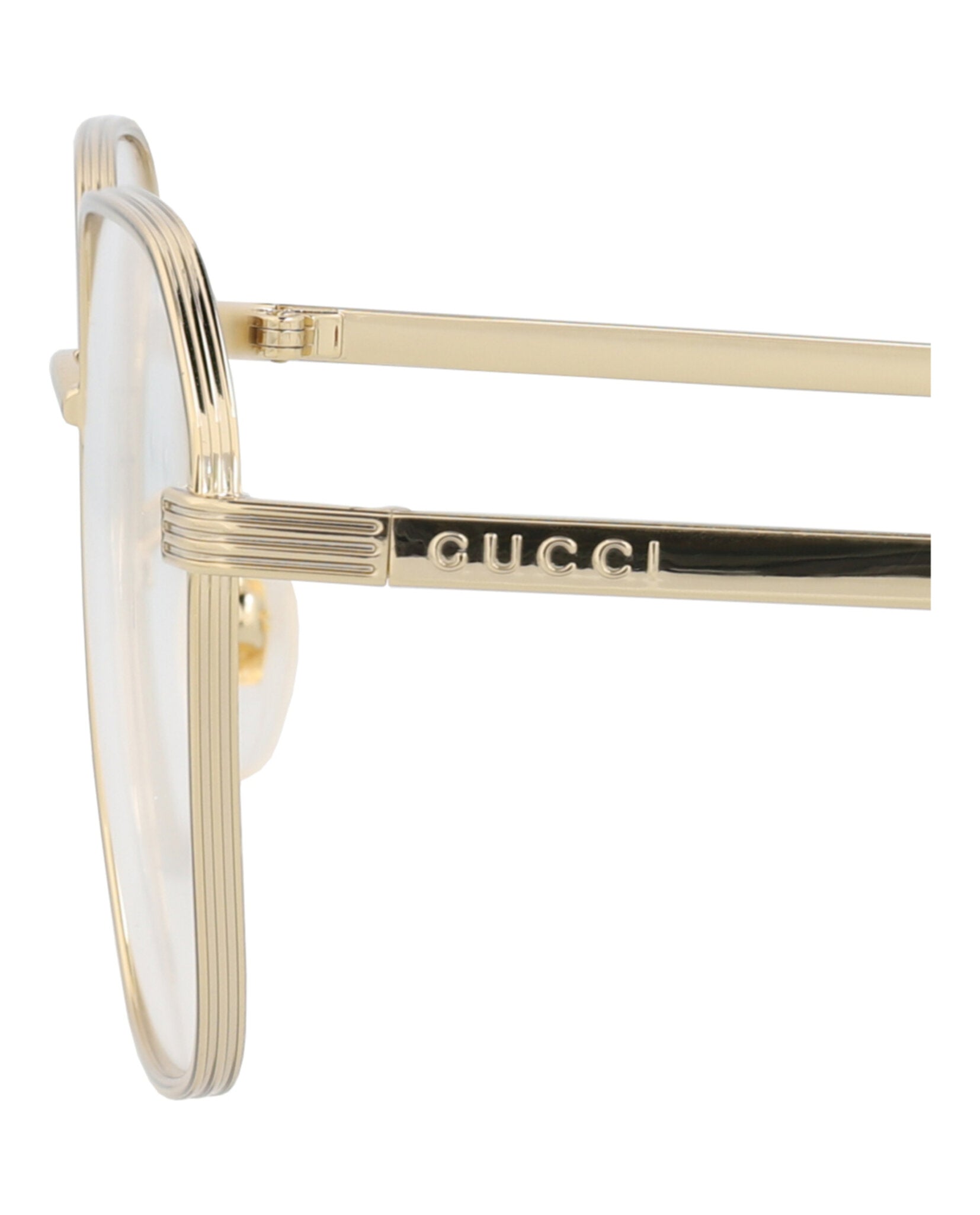 Gucci Gucci Mens Square/Rectangle Gold Gold Transparent Fashion Designer Eyewear