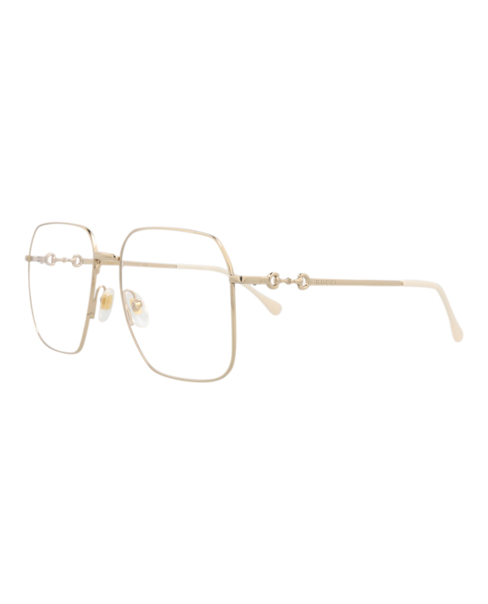 Gucci Unisex Square/Rectangle Gold Gold Transparent Fashion