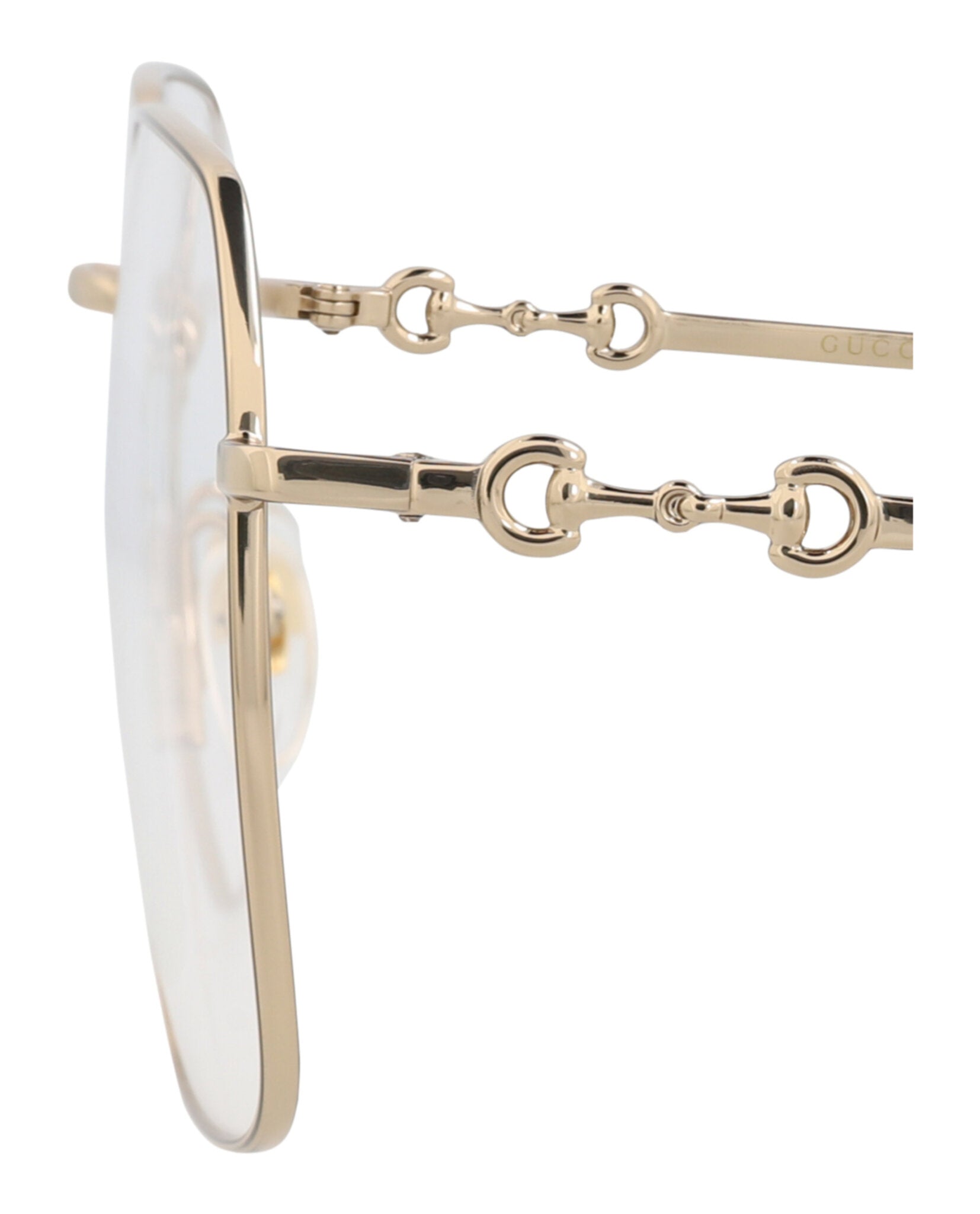 Gucci Unisex Square/Rectangle Gold Gold Transparent Fashion