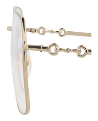 Gucci Gucci Unisex Square/Rectangle Gold Gold Transparent Fashion Designer Eyewear