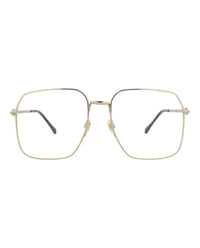 Gucci Unisex Square/Rectangle Gold Gold Transparent Fashion Designer Eyewear