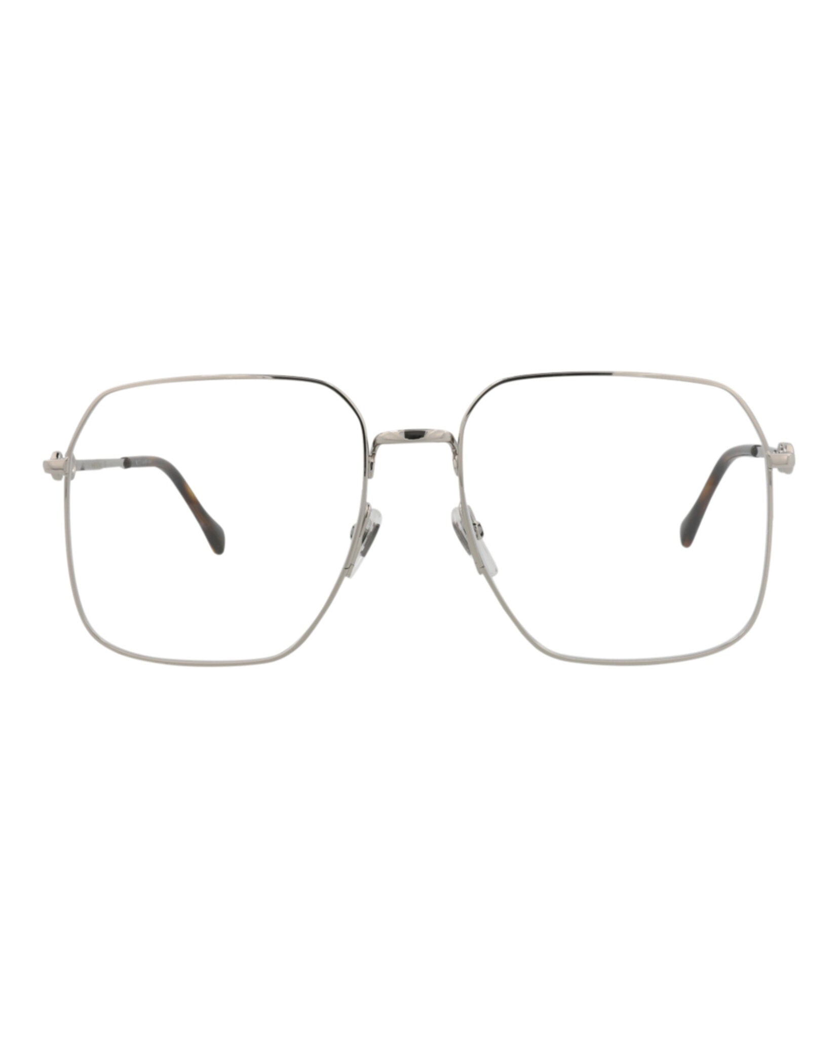 Gucci Unisex Square/Rectangle Silver Silver Transparent Fashion Designer Eyewear