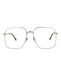 Gucci Unisex Square/Rectangle Silver Silver Transparent Fashion Designer Eyewear