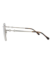 Gucci Unisex Square/Rectangle Silver Silver Transparent Fashion Designer Eyewear