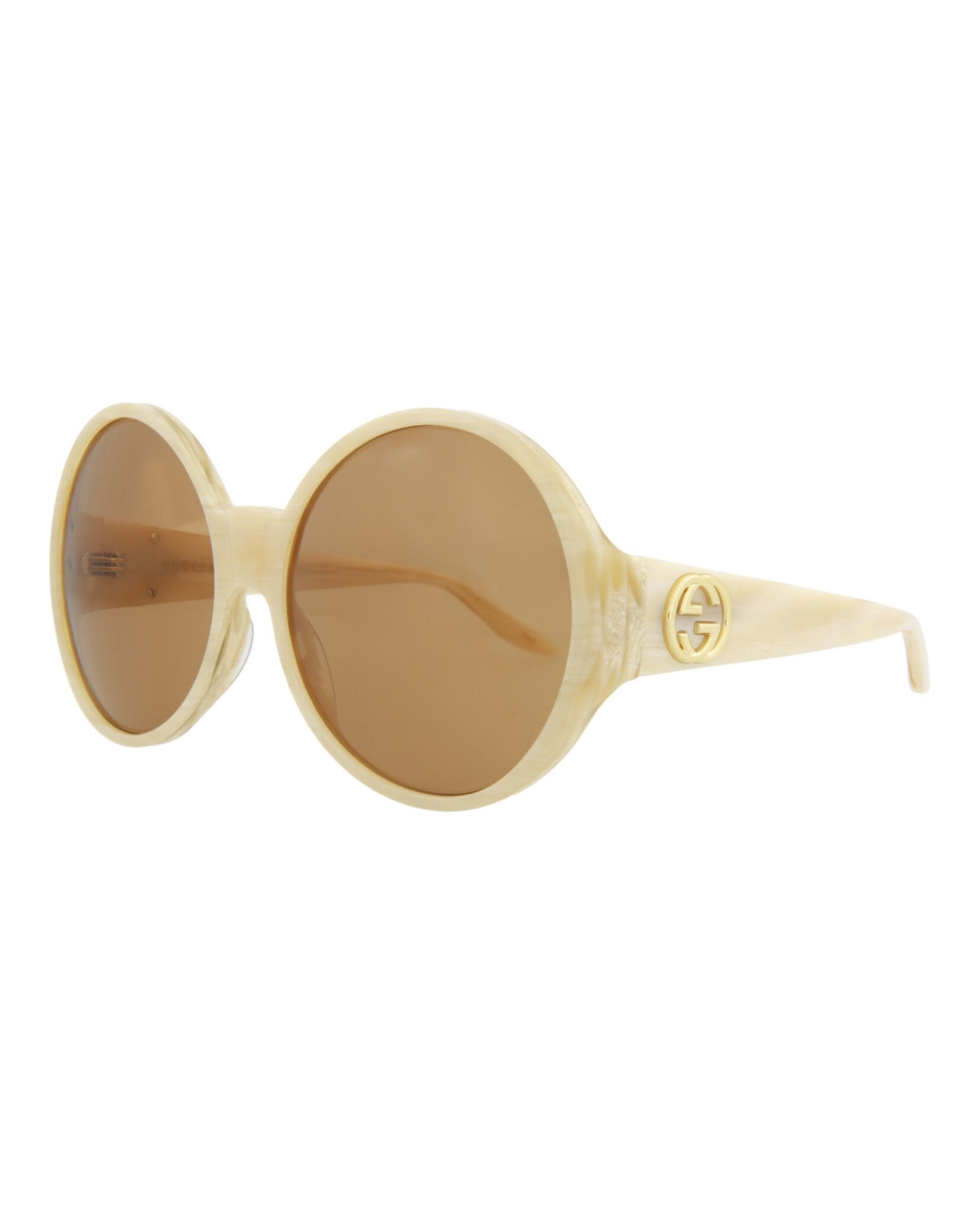 Gucci Gucci Womens Round/Oval Beige Beige Brown Fashion Designer Eyewear