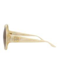 Gucci Gucci Womens Round/Oval Beige Beige Brown Fashion Designer Eyewear