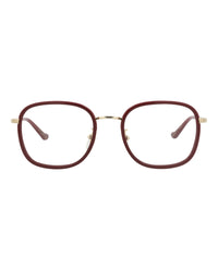 Gucci Gucci Womens Square/Rectangle Red Gold Transparent Fashion Designer Eyewear