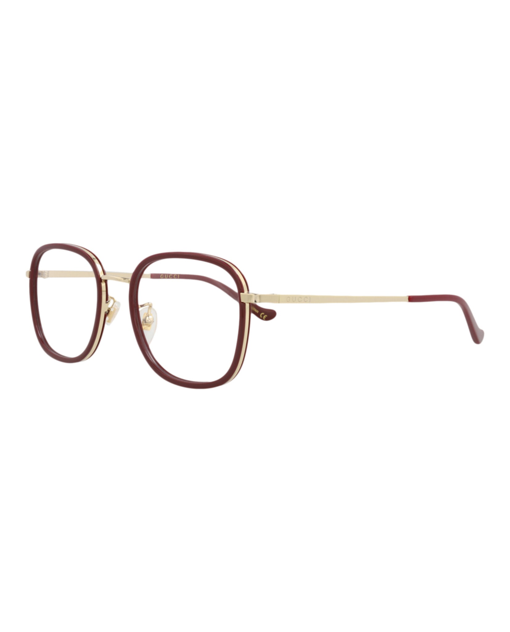 Gucci Gucci Womens Square/Rectangle Red Gold Transparent Fashion Designer Eyewear