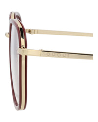 Gucci Gucci Womens Square/Rectangle Red Gold Transparent Fashion Designer Eyewear