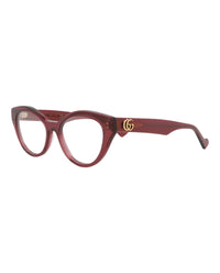 Gucci Gucci Womens Cat Eye Burgundy Burgundy Transparent Fashion Designer Eyewear
