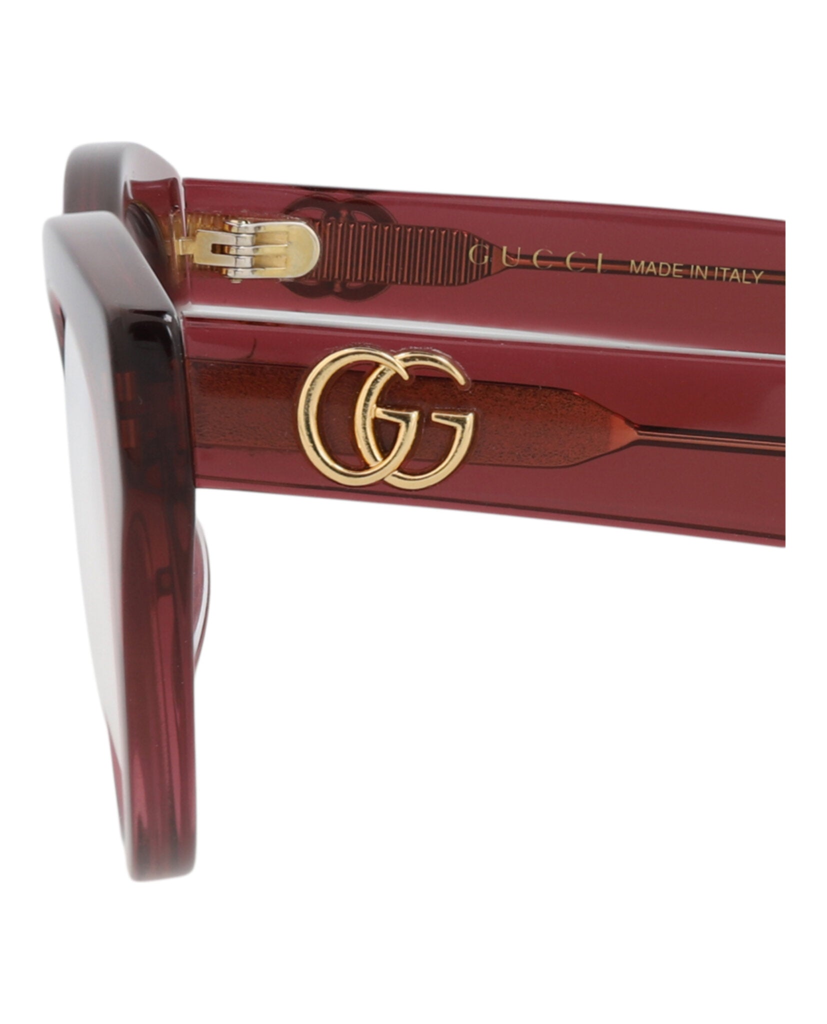 Gucci Gucci Womens Cat Eye Burgundy Burgundy Transparent Fashion Designer Eyewear