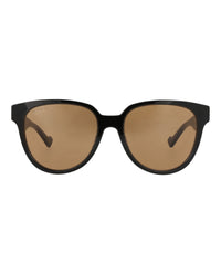 Gucci Gucci Womens Round/Oval Black Black Brown Fashion Designer Eyewear