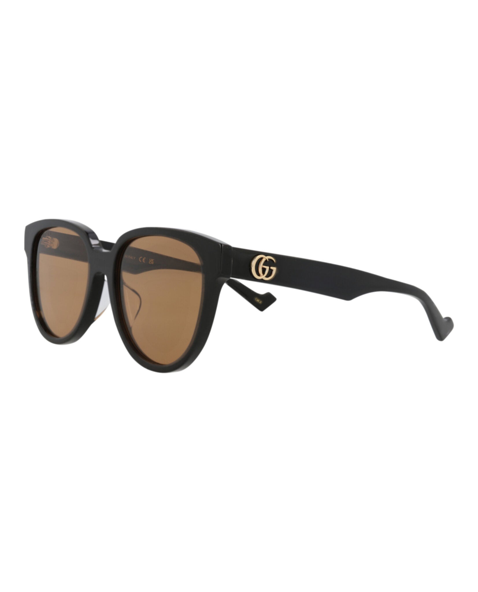 Gucci Gucci Womens Round/Oval Black Black Brown Fashion Designer Eyewear