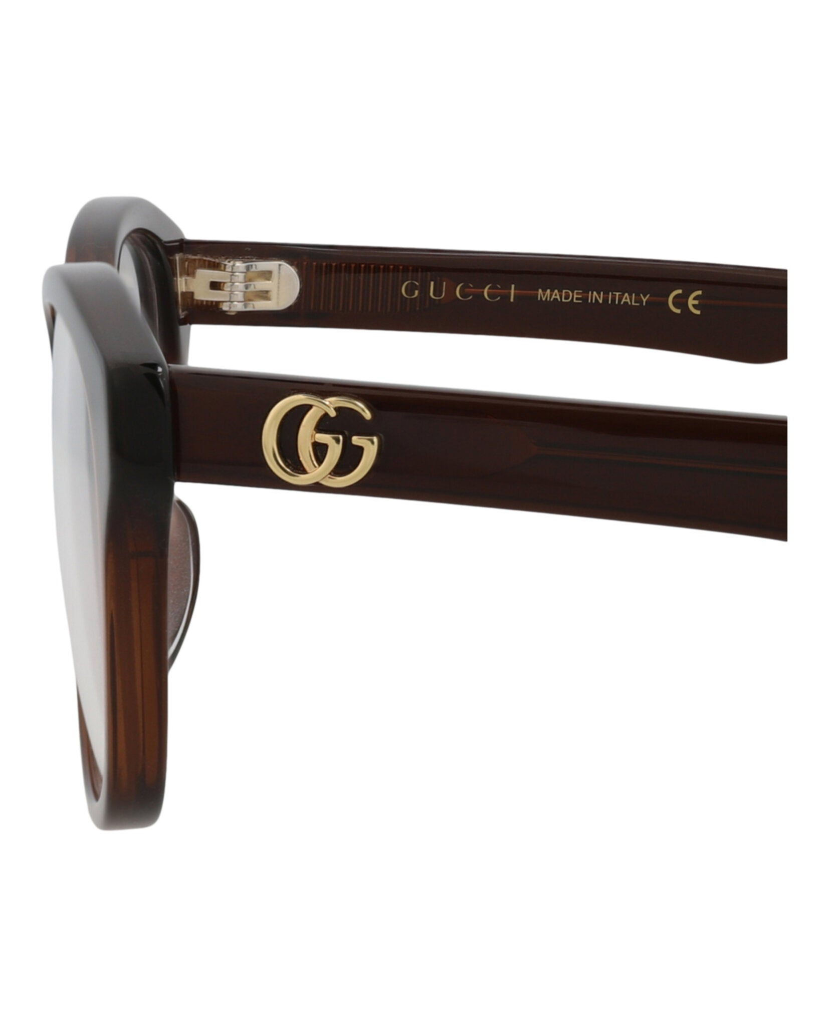 Gucci Gucci Womens Cat Eye Brown Brown Transparent Fashion Designer Eyewear