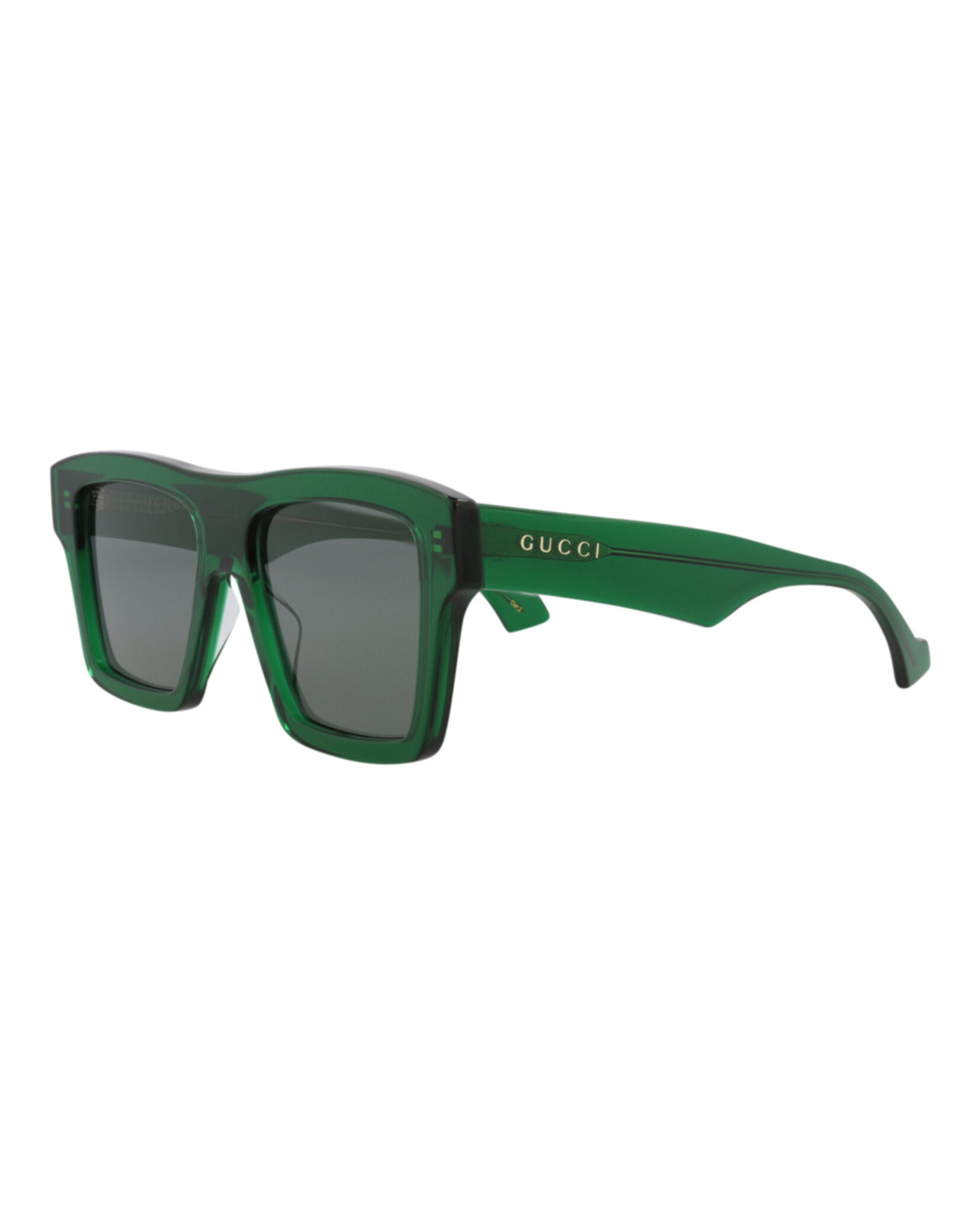Gucci Mens Square/Rectangle Green Green Grey Fashion Designer Eyewear