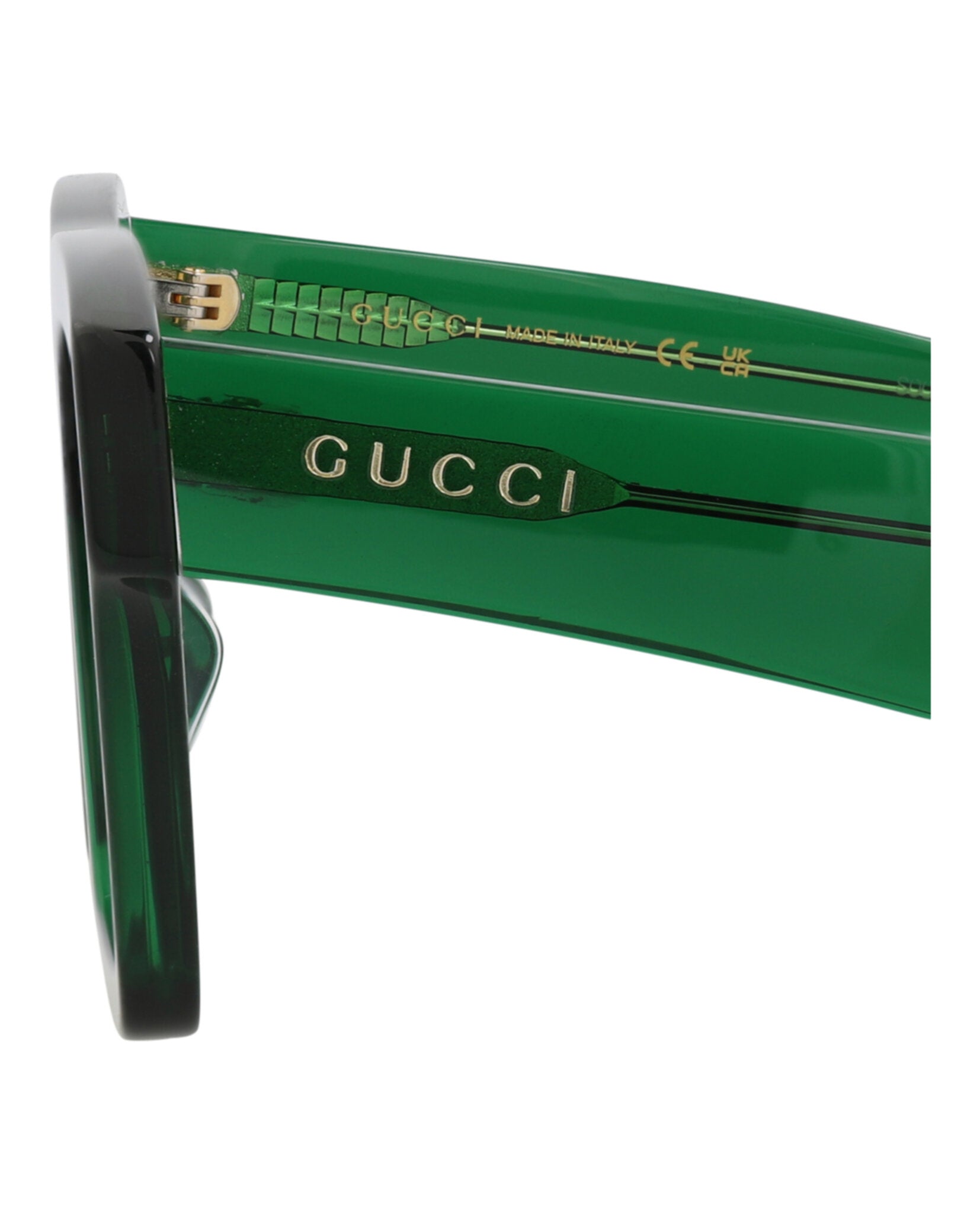 Gucci Mens Square/Rectangle Green Green Grey Fashion Designer Eyewear
