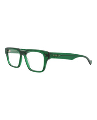 Gucci Gucci Mens Square/Rectangle Green Green Transparent Fashion Designer Eyewear