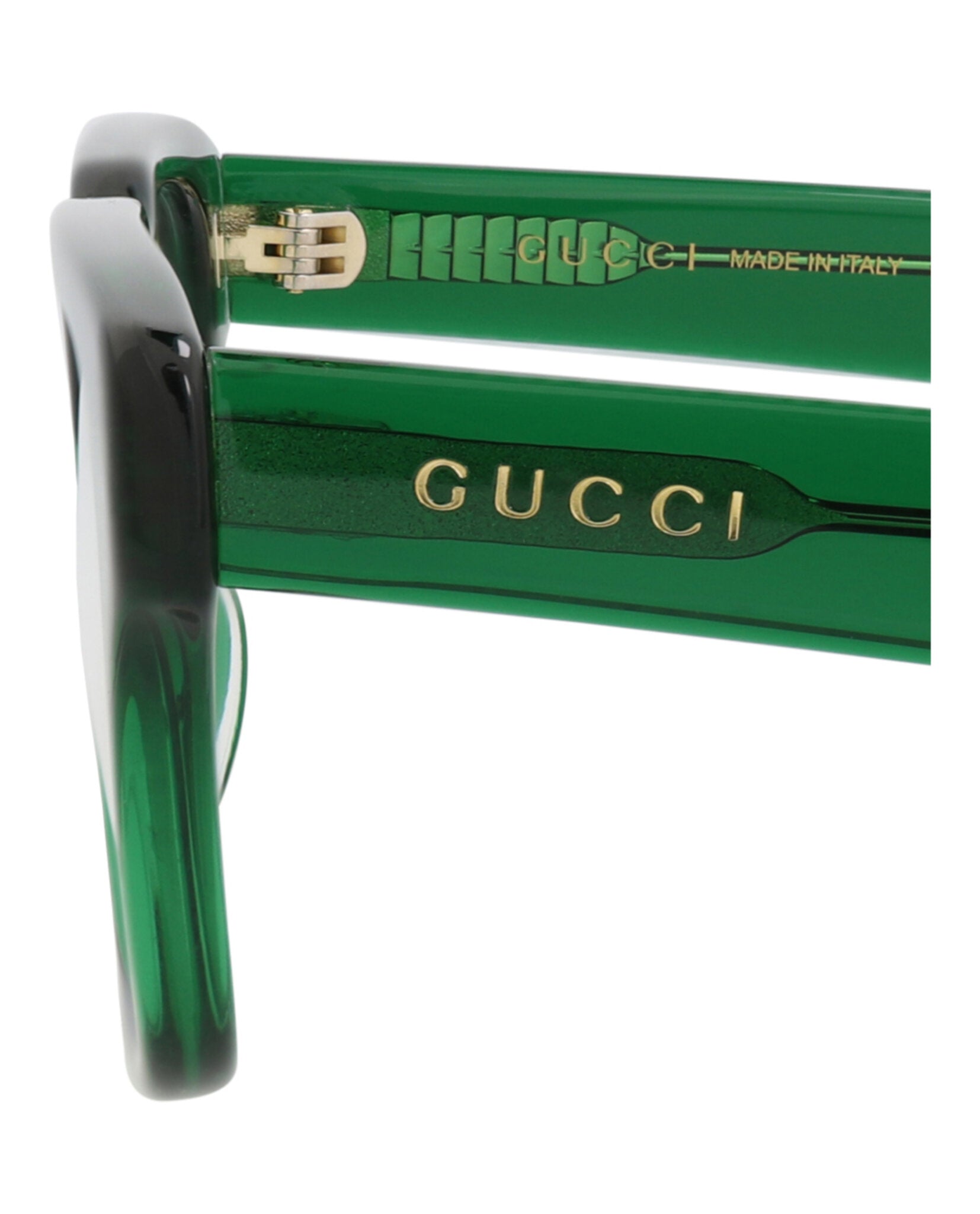 Gucci Gucci Mens Square/Rectangle Green Green Transparent Fashion Designer Eyewear