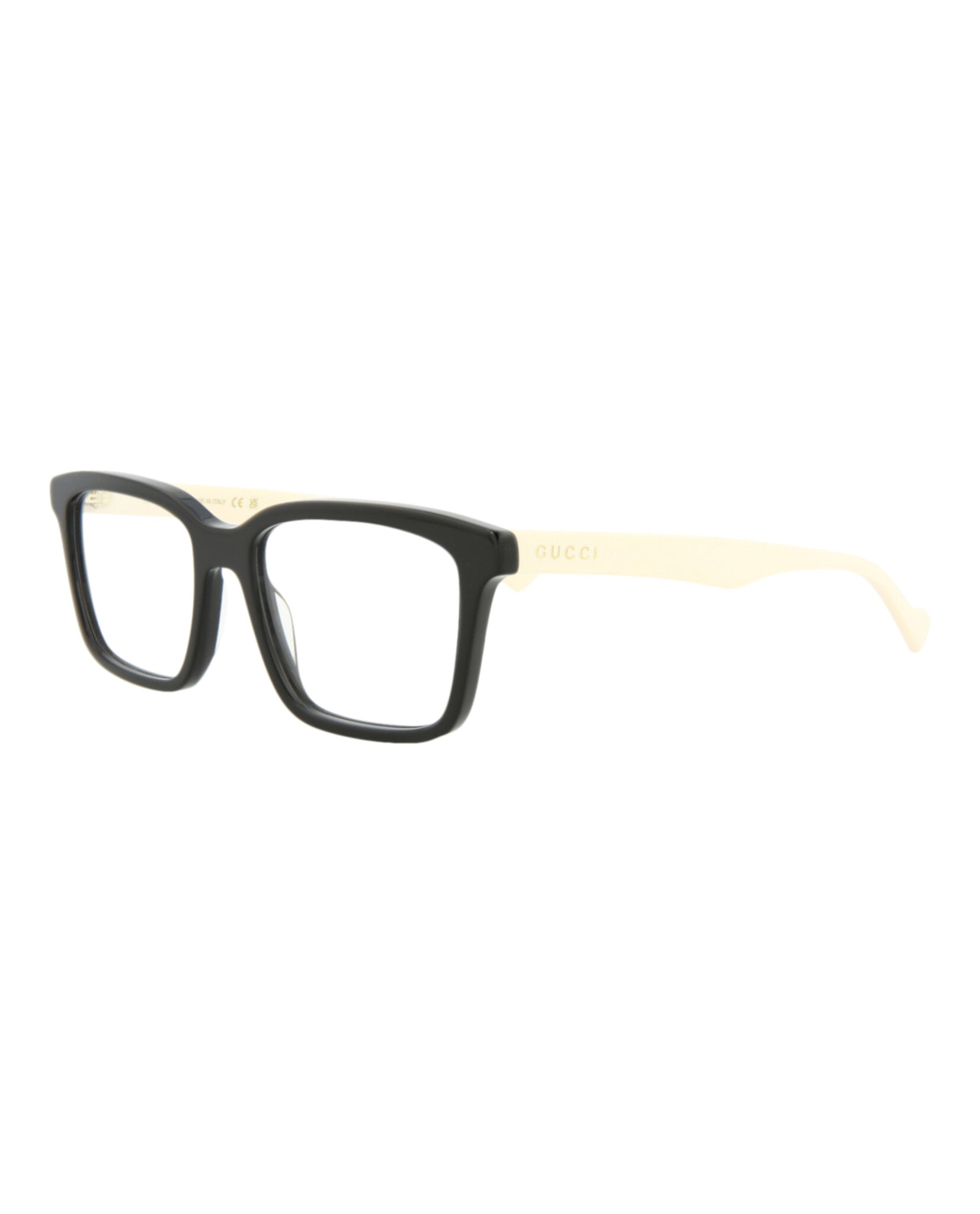 Gucci Gucci Mens Square/Rectangle Black White Transparent Fashion Designer Eyewear