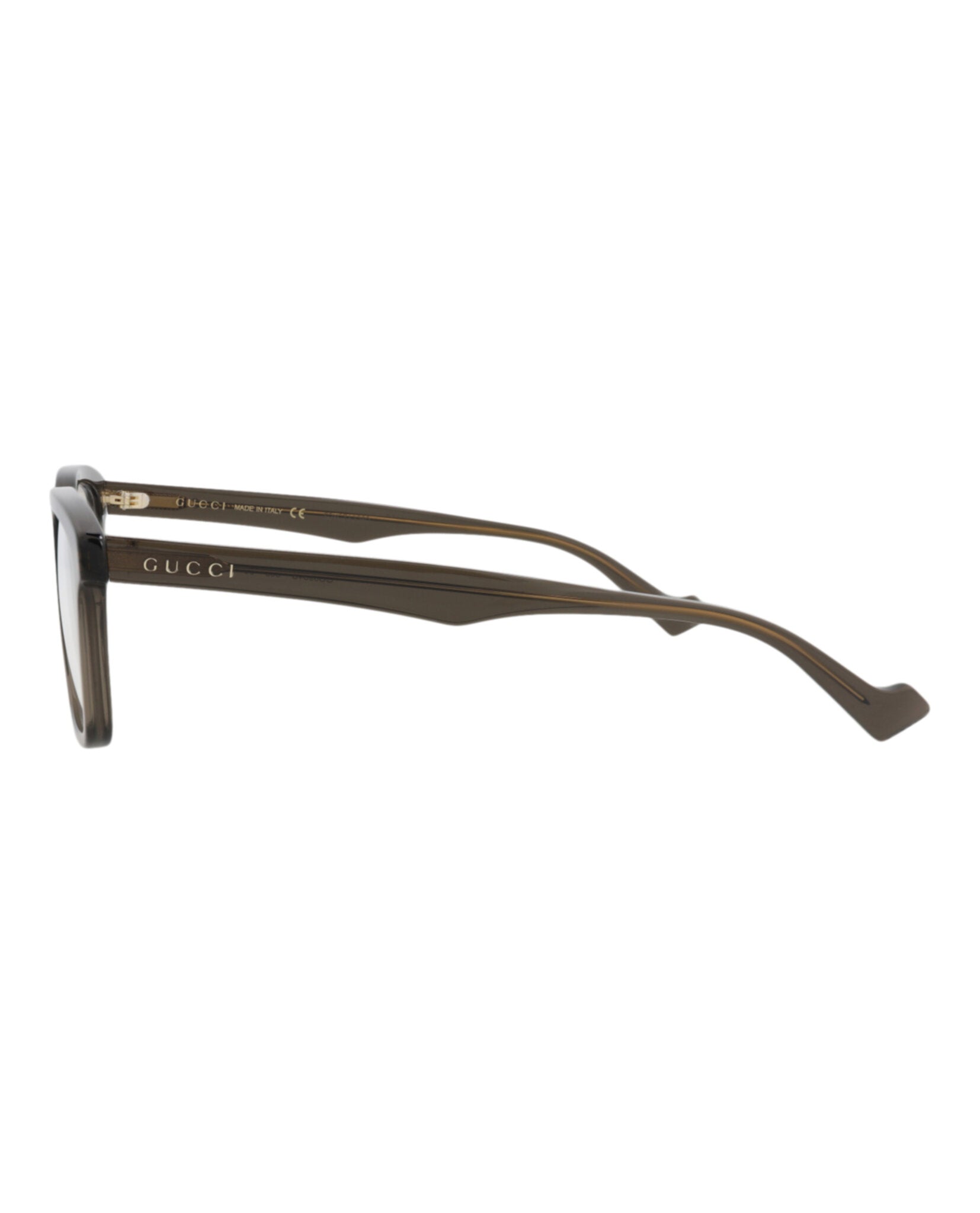 Gucci Gucci Mens Square/Rectangle Brown Brown Transparent Fashion Designer Eyewear