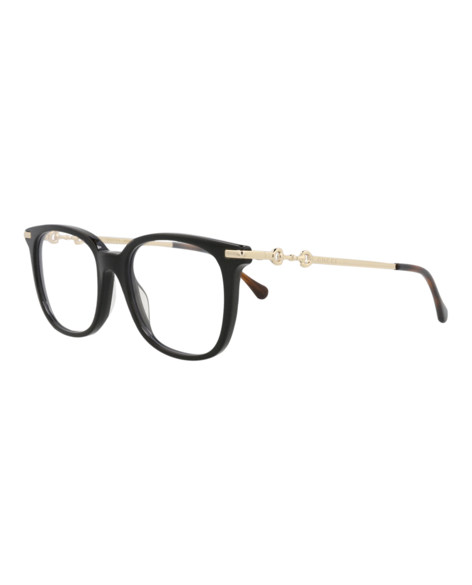 Gucci Gucci Womens Square/Rectangle Black Gold Transparent Fashion Designer Eyewear