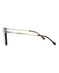 Gucci Gucci Womens Square/Rectangle Black Gold Transparent Fashion Designer Eyewear