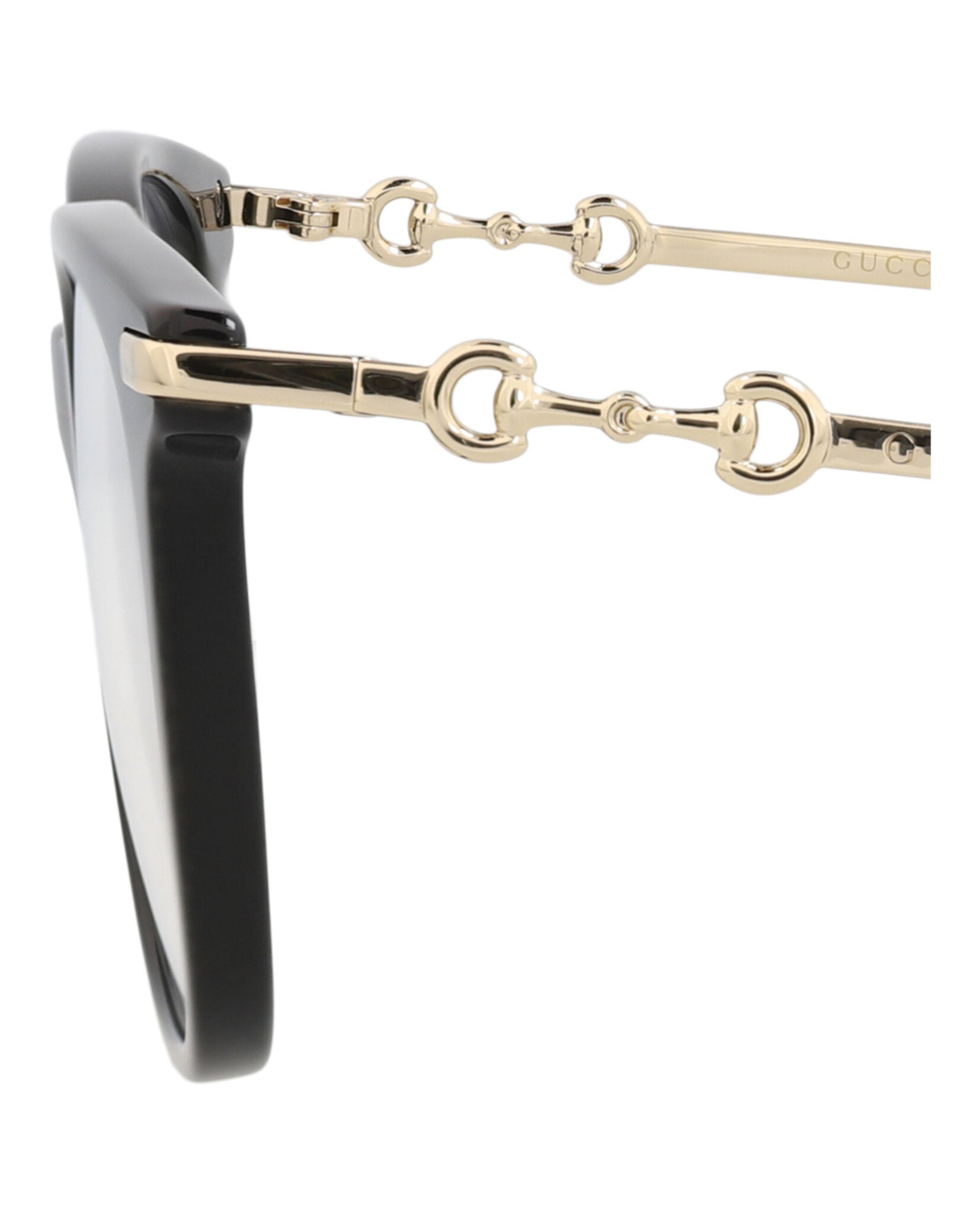 Gucci Gucci Womens Square/Rectangle Black Gold Transparent Fashion Designer Eyewear